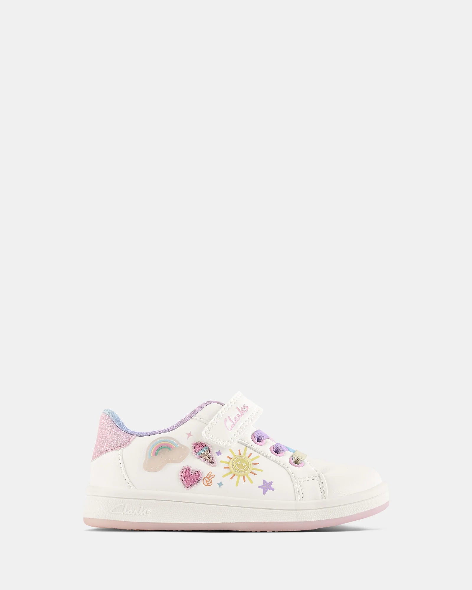 Clarks Delacey Jnr E+ - White Multi