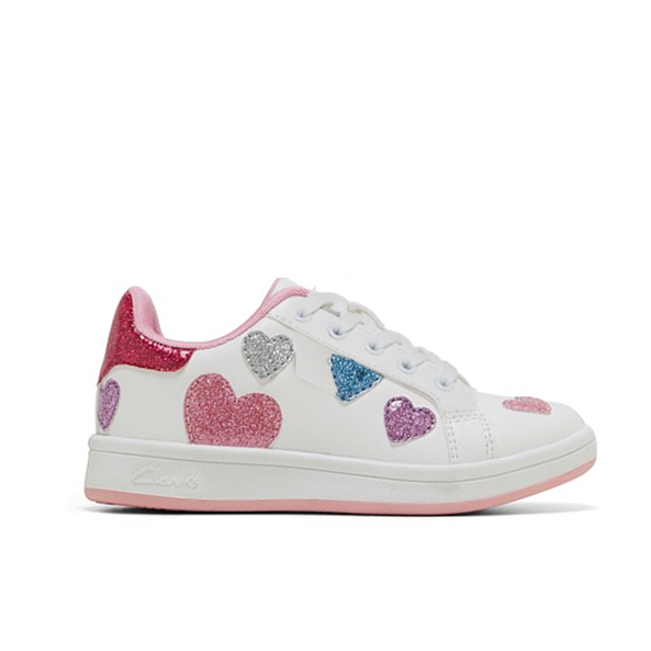 Clarks Dizzy - White/Glitter Multi